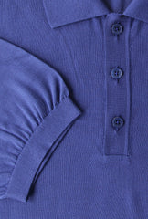 $775 Svevo Parma Blue Solid Cotton Polo - (SV13238) - Parent