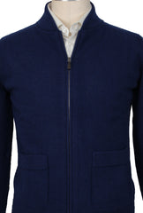 Svevo Parma Dark Blue Wool Blend Solid Jacket - (SV1229221) - Parent