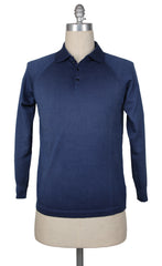 Svevo Parma Navy Blue Cotton 1/4 Button Polo Sweater - M/50 - (SV31620238)