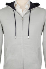 Svevo Parma Light Gray Cotton Hooded Sweater - (SV810234) - Parent