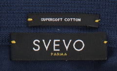 $675 Svevo Parma Navy Blue Cotton  Polo Sweater - (SV4242513) - Parent