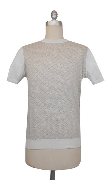 $700 Svevo Parma Beige Cotton Crewneck Sweater - (SV425247) - Parent