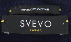$500 Svevo Parma Navy Blue Cotton Crewneck Sweater - (SV424251) - Parent