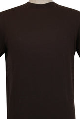 $600 Svevo Parma Dark Brown Cotton Crewneck Sweater - (SV4252416) - Parent