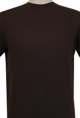 $600 Svevo Parma Dark Brown Cotton Crewneck Sweater - (SV4252416) - Parent