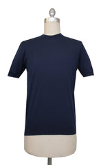 $600 Svevo Parma Dark Blue Cotton Crewneck Sweater - M/50 - (SV4252418)