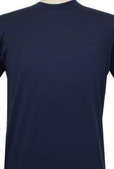 $600 Svevo Parma Dark Blue Cotton Crewneck Sweater - (SV4252418) - Parent