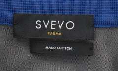 $650 Svevo Parma Blue Check Cotton Polo - (SV13237) - Parent
