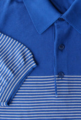 Svevo Parma Blue Striped Cotton Polo - (SV326222) - Parent