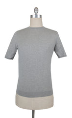 $825 Svevo Parma Gray Cotton Crewneck Sweater - L/52 - (SV424258)