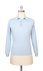 Svevo Parma Light Blue Cotton Polo Sweater - S/48 - (SV31620239)