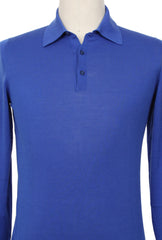 Svevo Parma Blue Cotton 1/4 Button Polo Sweater - (SV316202311) - Parent