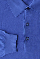 Svevo Parma Blue Cotton 1/4 Button Polo Sweater - (SV316202311) - Parent