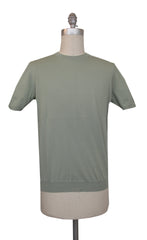 $600 Svevo Parma Light Green Cotton Crewneck Sweater - (SV4252411) - Parent