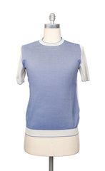 $575 Svevo Parma Blue Cotton Blend Crewneck Sweater - (SV39232) - Parent