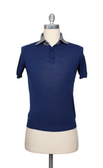 Svevo Parma Navy Blue Solid Cotton Blend Polo - Small/48 - (SV392222)