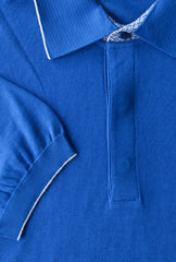 Svevo Parma Blue Solid Cotton Blend Polo - (4) - Parent
