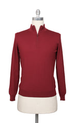 Svevo Parma Red Wool 1/4 Zip Sweater - XL/54 - (SV39236)