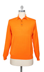 Svevo Parma Orange Cotton 1/4 Button Sweater - S/48 - (SV39235)