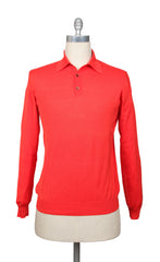 Svevo Parma Orange Cotton 1/4 Button Polo Sweater - XXL/56 - (SV316202310)
