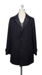 Brunello Cucinelli Blue & Gray Reversible Cotton Blend Solid Jacket - (BC21220226) - Parent