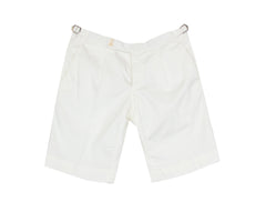 $400 Valentini Sartoria White Solid Shorts -  - (VS610252) - Parent