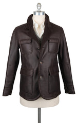 Brunello Cucinelli Dark Brown Sheepskin Leather Jacket - M US/50 EU - (NB)