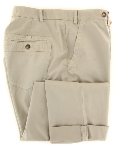 Brunello Cucinelli Beige Solid Pants - Slim - (BC2352M58PC1535) - Parent