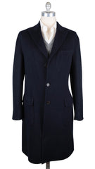Brunello Cucinelli Navy Blue Cashmere Solid Coat - (OA) - Parent