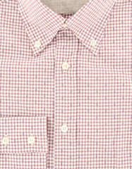 Brunello Cucinelli Burgundy Red Micro-Check Shirt  Full (MGBURGC37) - Parent