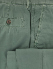 $595 Brunello Cucinelli Green Solid Cotton Pants - Slim - (BC121264) - Parent