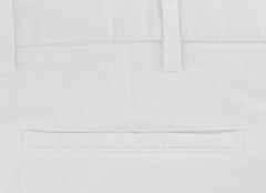 Barba Napoli White Solid Cotton Blend Pants - Extra Slim - (430) - Parent