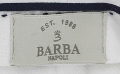 Barba Napoli White Solid Cotton Blend Pants - Extra Slim - (430) - Parent