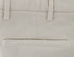 Barba Napoli Cream Solid Cotton Blend Pants - Extra Slim - (427) - Parent