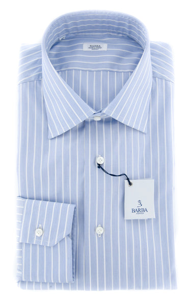 Barba Napoli Blue Striped Shirt - Slim - 15/38 - (D2U10T00000C9)