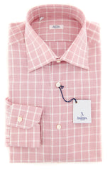 Barba Napoli Red Check Shirt - Slim - Size 15 (US) / 38 (EU) - (215634U10T)