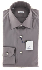 Barba Napoli Gray Solid Shirt - Slim - 14.5/37 - (BN238080310)
