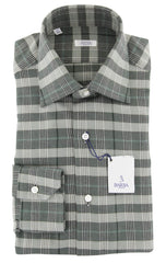 Barba Napoli Green Plaid Cotton Shirt - Slim - 15/38 - (805)