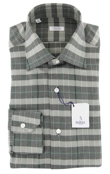 Barba Napoli Green Plaid Cotton Shirt - Slim - (805) - Parent