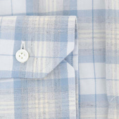 Barba Napoli Light Blue Plaid Cotton Shirt - Slim - (810) - Parent
