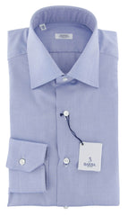 Barba Napoli Light Blue Solid Cotton Shirt - Slim - 16/41 - (808)