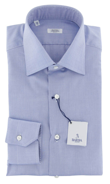 Barba Napoli Light Blue Solid Cotton Shirt - Slim - (808) - Parent
