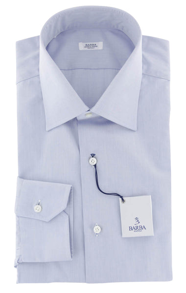 Barba Napoli Light Blue Solid Cotton Shirt - Slim - (813) - Parent
