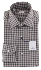 Barba Napoli Brown Plaid Cotton Shirt - Slim - 15.5/39 - (807)