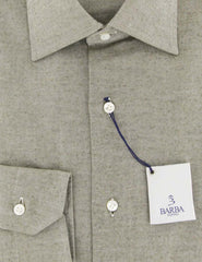 Barba Napoli Gray Solid Cotton Shirt - Slim - (815) - Parent