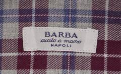Barba Napoli Gray Plaid Cotton Shirt - Slim - (822) - Parent