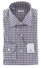 Barba Napoli White Check Cotton Shirt - Slim - 15/38 - (856)