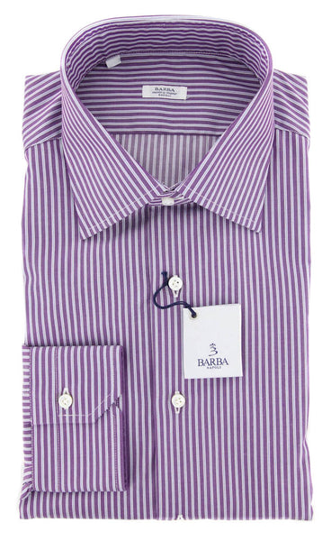 Barba Napoli Purple Striped Shirt - Slim - 16/41 - (D2U10T330017)
