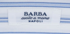 Barba Napoli Light Blue Striped Shirt - Slim - 15/38 - (D2U10T346606)