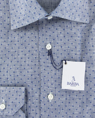 Barba Napoli Blue Polka Dot Shirt - Slim - (BND2U218U10) - Parent